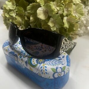 Brighton “Sea of Love” Black Sunglasses with Intricate Silver Detailing